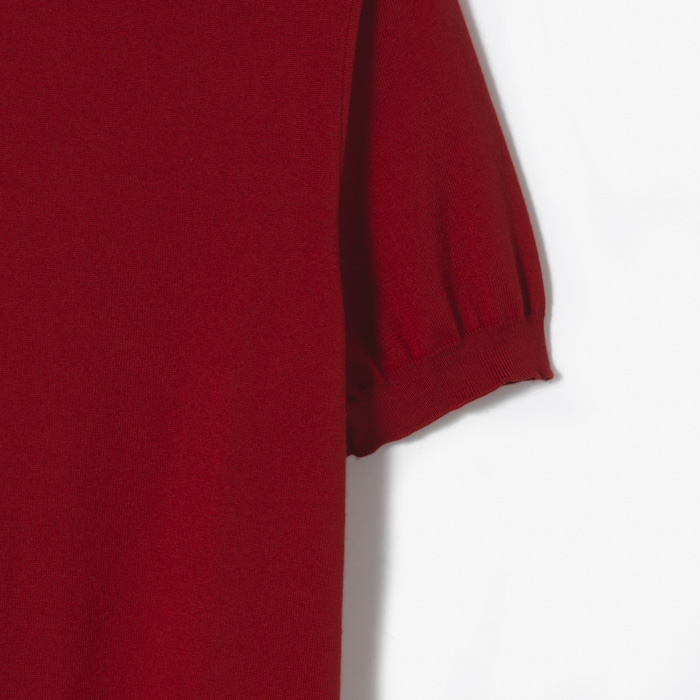 GARMENT DYED SS POLO KNIT RED