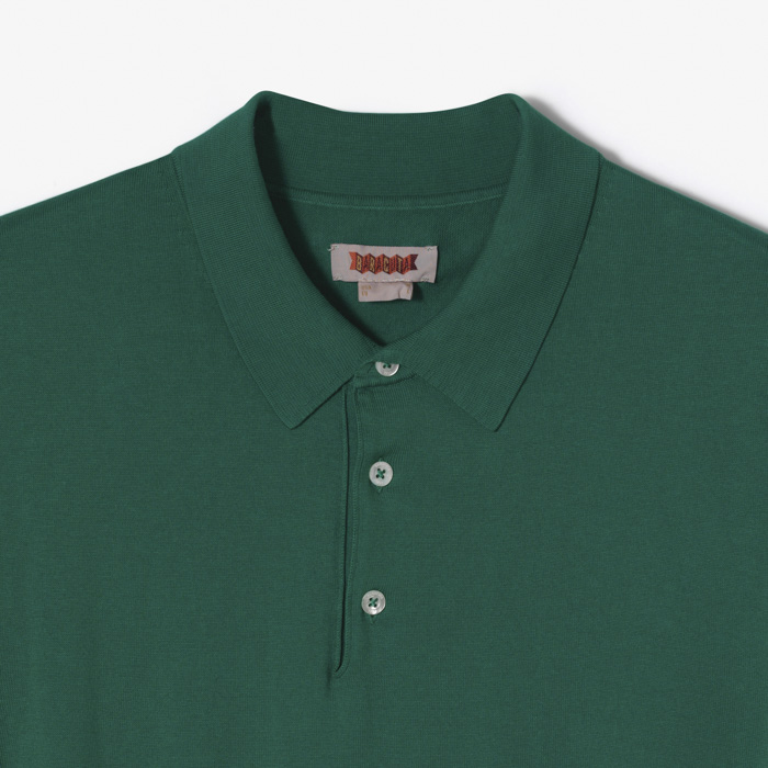 GARMENT DYED SS POLO KNIT GREEN