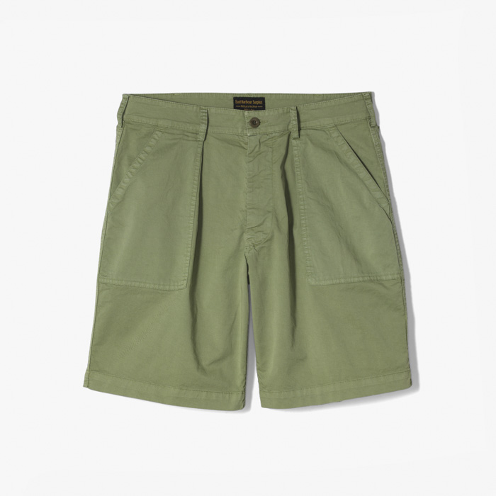 BRANDO 11 WIDE FATIGUE SHORT PANT (WASHED TWILL) LIGHT GREEN