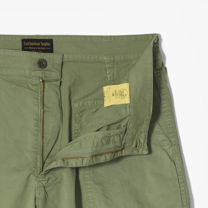 BRANDO 11 WIDE FATIGUE SHORT PANT (WASHED TWILL) LIGHT GREEN