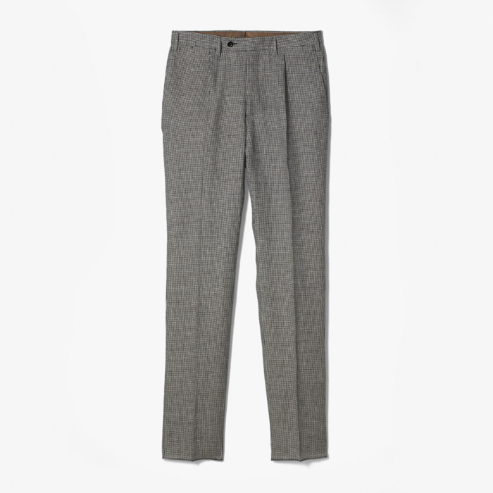 SLIM FIT 1PLEAT PANT X SFM (HOUND TOOTH) BLACK