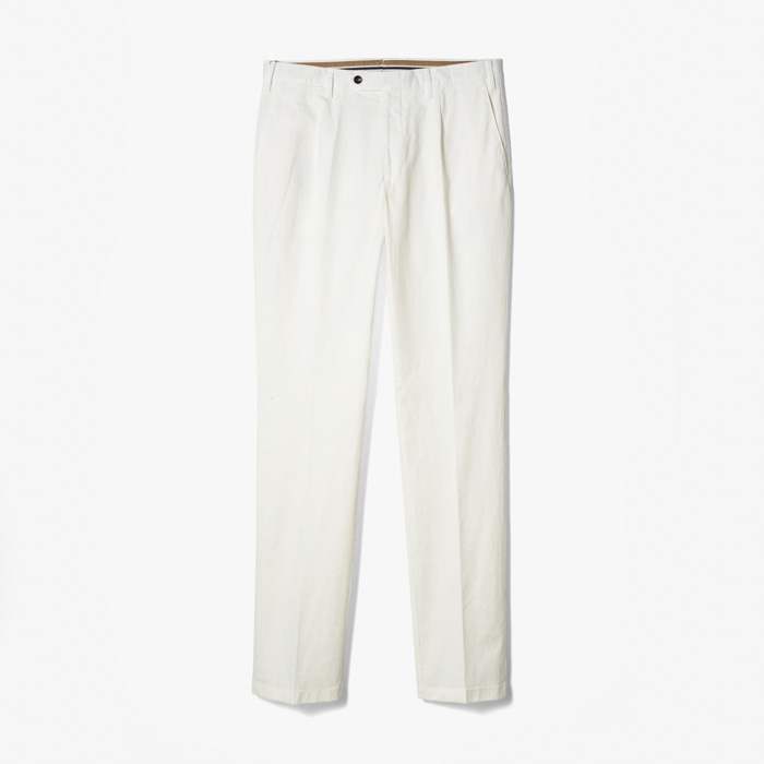 SLIM FIT 1PLEAT PANT X SFM (GABARDINA STRETCH) WHITE