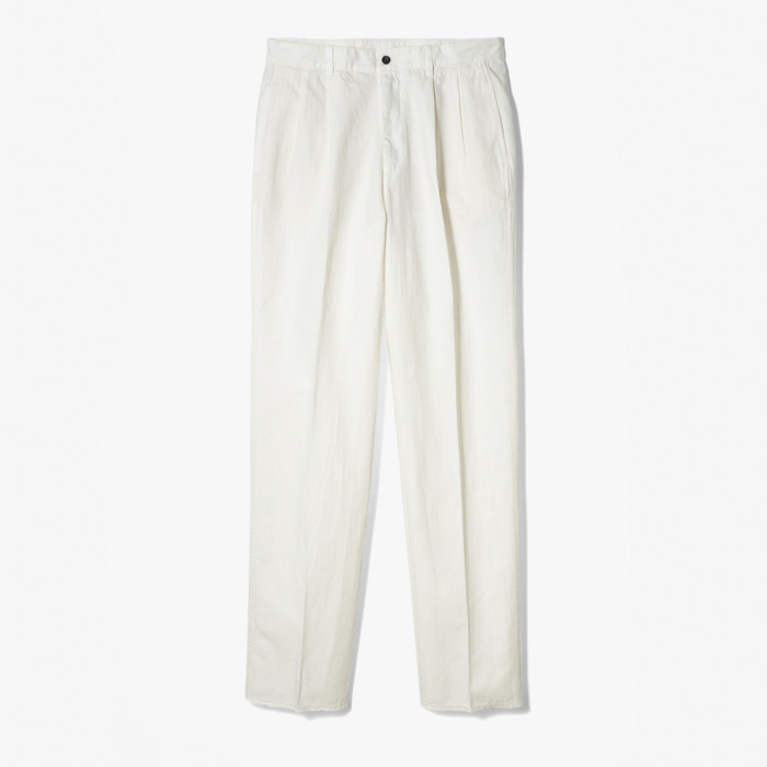 CHOICE 2PLEATS PANT (RESCA COTONE-LINO) WHITE