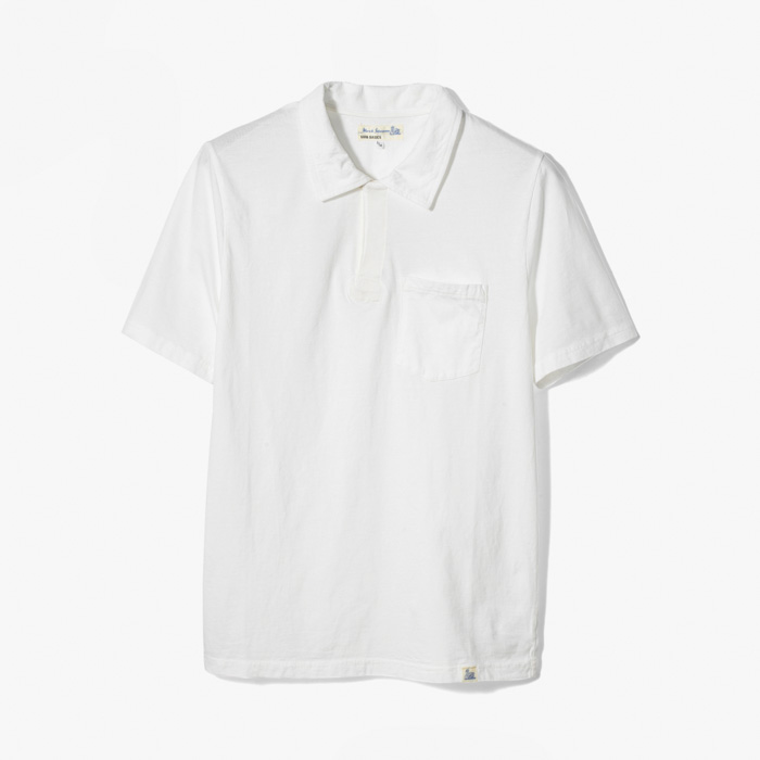 GARMENT DYED POLO SHIRT WITH POCKET (RELAXED FIT) WHITE