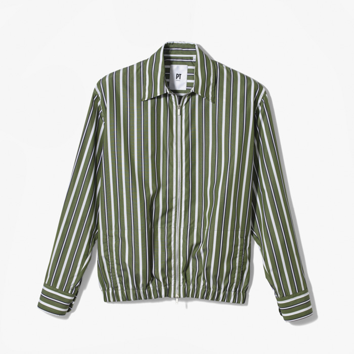 BOWLING SHIRT (STRIPE) OLIVE