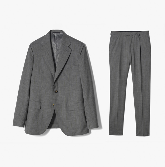 AIDA SUIT (WOOL SILK STRIPE) GRAY