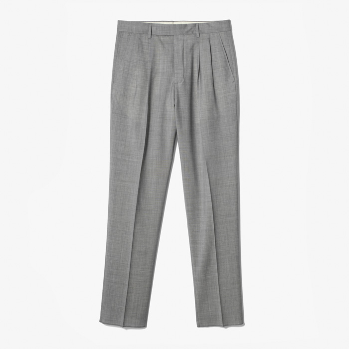 DANTE 2PLEATS MODERN SARTORIAL PANT (TELA LANA NATURAL) LIGHT GRAY