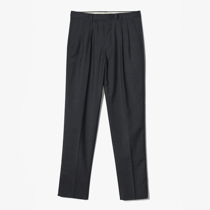 DANTE 2PLEATS MODERN SARTORIAL PANT (TELA LANA NATURAL) DARK GRAY