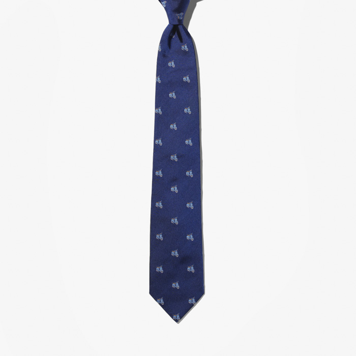 SILK WOVEN TIE (SCOOTER) NAVY