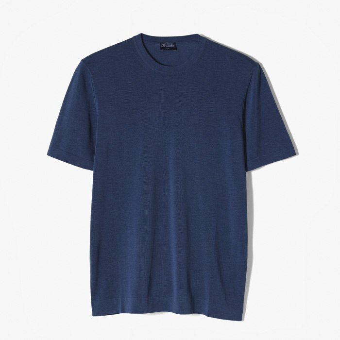 CREWNECK COTTON T-SHIRT DARK NAVY