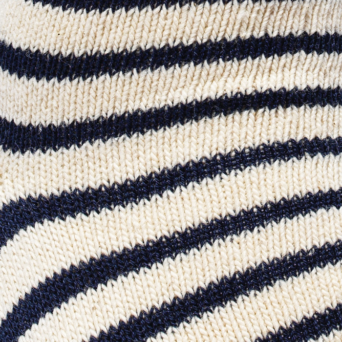 RE COTTON STRIPE CREW NAVY