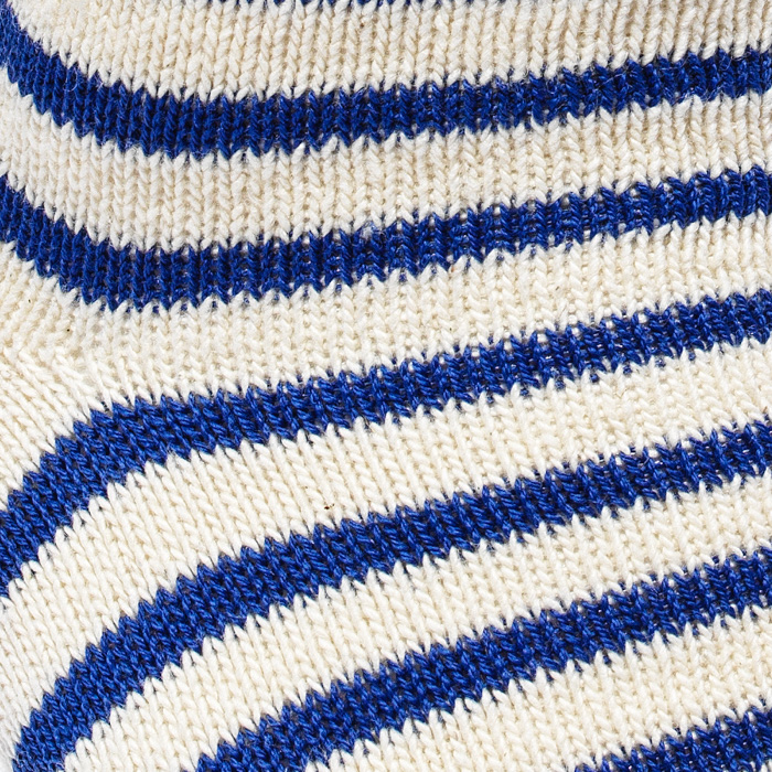 RE COTTON STRIPE CREW BLUE