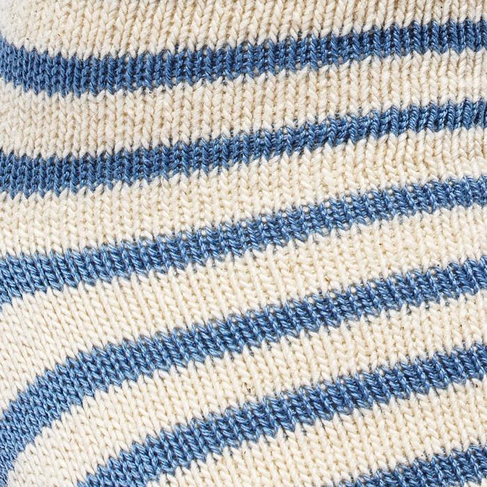 RE COTTON STRIPE CREW LIGHT BLUE