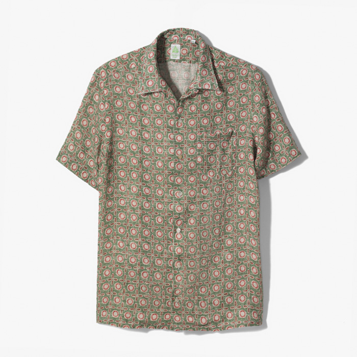 BART SHORT SLEEVE SHIRT (FLOWER PRINT) GREEN