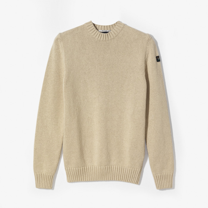 COTTON ROUNDNECK KNIT (ORGANIC COTTON) ECRU