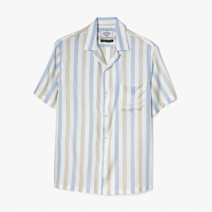 LIPNIK (STRIPE) CAMP SHIRT LIGHT BLUE