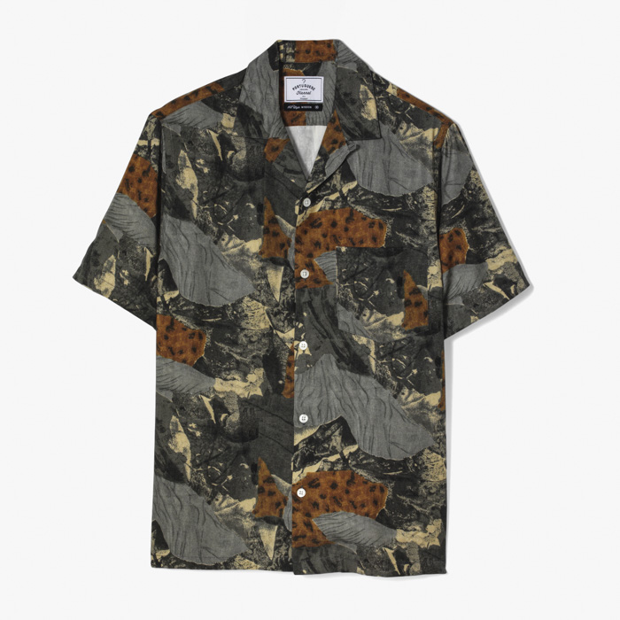 ABSTRACT SHADOWS CAMP SHIRT BROWN