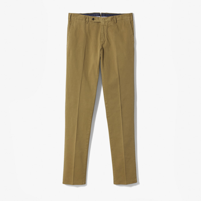 BUSINESS SLIM FIT FLAT-FRONT PANT (FOUR SEASON STRETCH BATAVIA) LIGHT BROWN