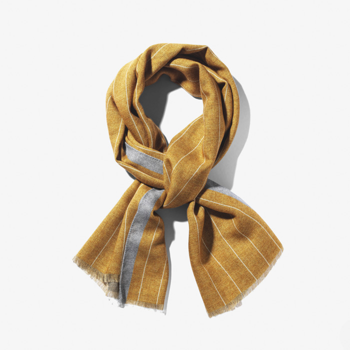 WOOL SCARF (STRIPE) CAMEL