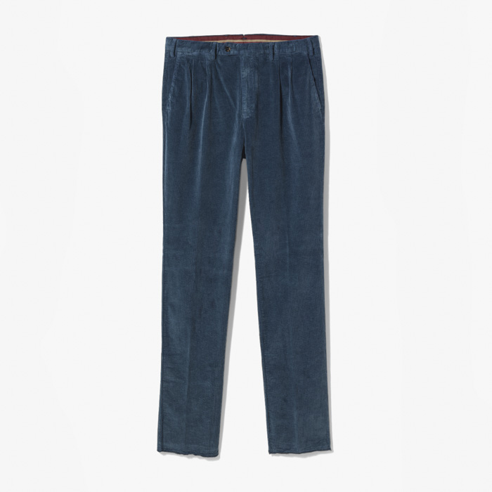 SLIM FIT 2PLEATS PANT X SFM (VELLUTO CORDUROY STRETCH) MIDNIGHT BLUE