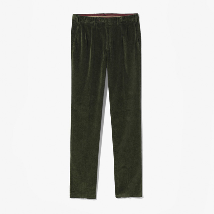 SLIM FIT 2PLEATS PANT X SFM (VELLUTO CORDUROY STRETCH) DARK GREEN