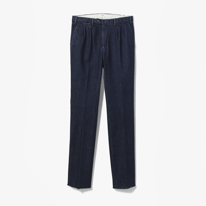 DENIM SLIM FIT 2PLEATS PANT X SFM  (STRETCH) INDIGO