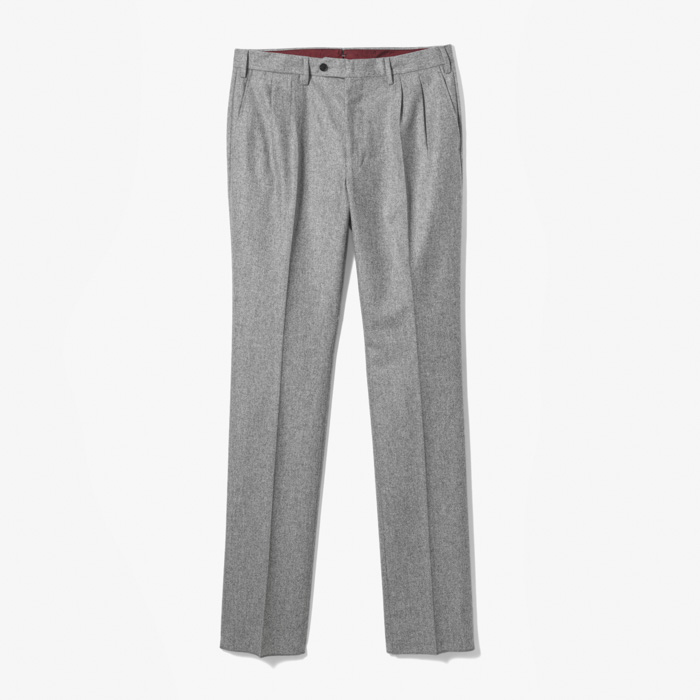 SLIM FIT 2PLEATS PANT X SFM (FLANNEL CARDATA) HEATHERED GRAY