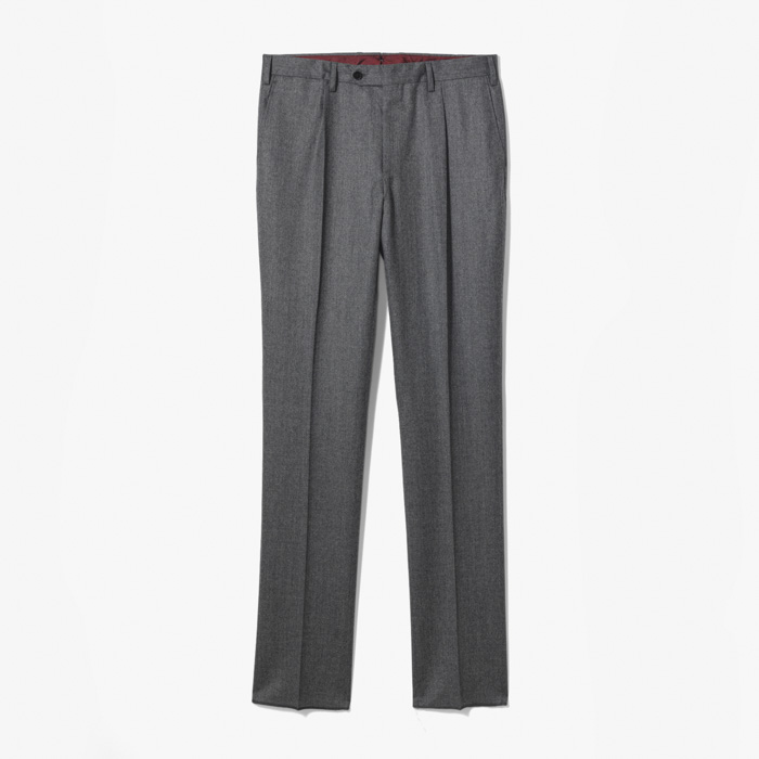 SLIM FIT 1PLEAT PANT X SFM (FLANNELA LIGHT) CHARCOAL GRAY