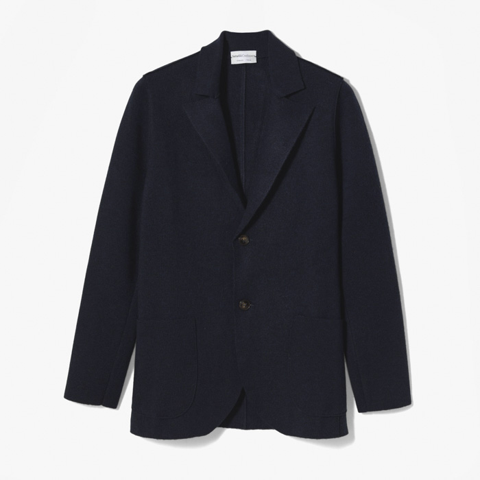 SINGLE BREASTED JACKET (TWISTED WOOL) NAVY