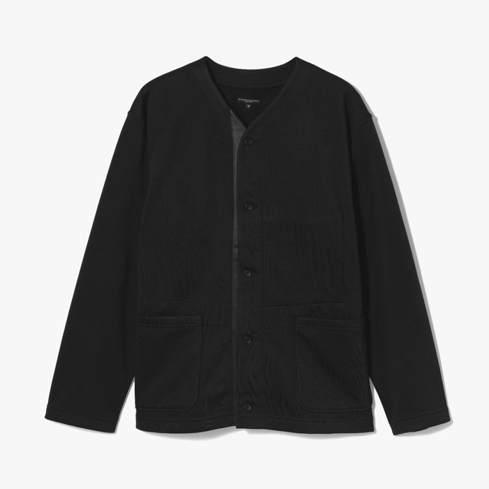 KNIT CARDIGAN (POLYESTER TACK FLEECE) BLACK