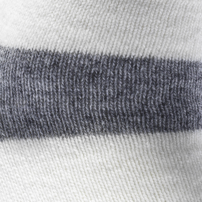 WOOL CASHMERE STRIPE CREW SOCKS GRAY