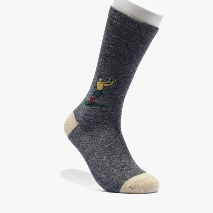 WOOL GOLF CREW SOCKS GRAY