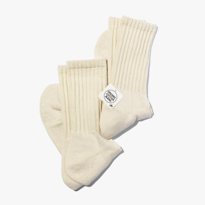 OC PILE LOW CREW 2PAIR PACK SOCKS WHITE