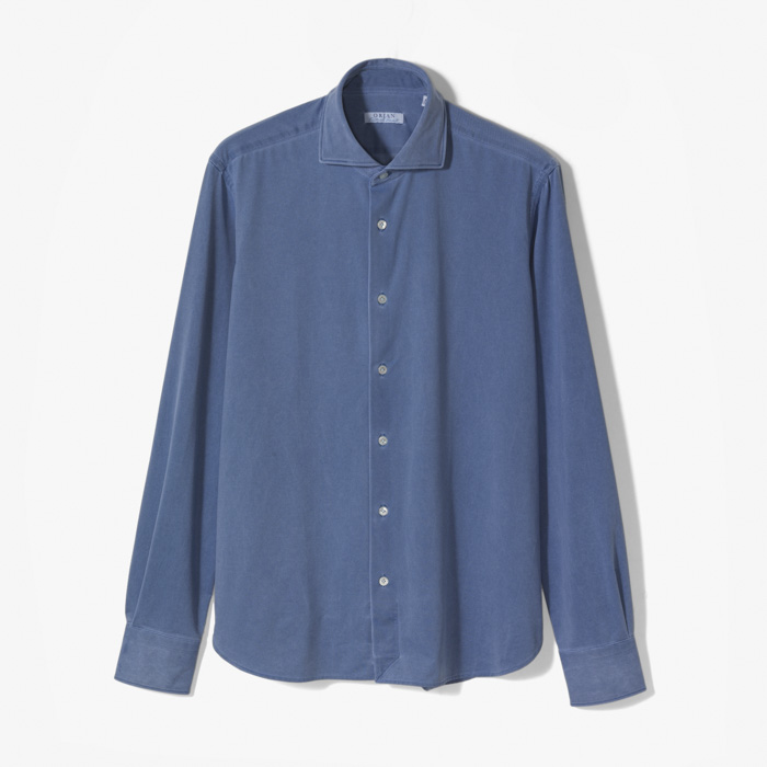 ACTIVE SLIM SHIRT (SOLID) WASHED BLUE