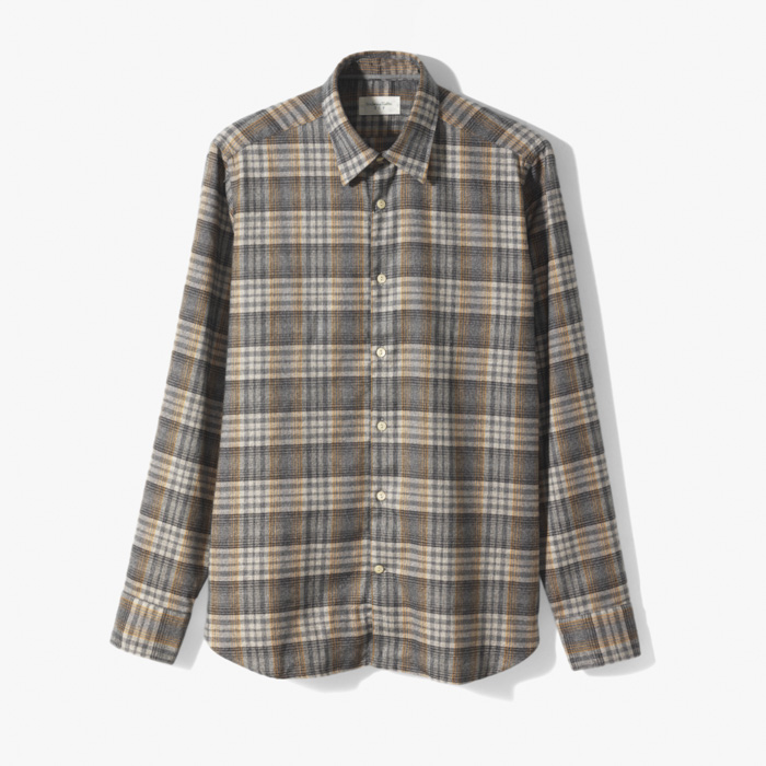 MENS REGURAL SHIRTS  (TARTAN CHECK) GRAY