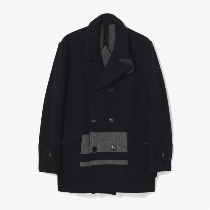 FRANK 47 PEACOAT (WOOL JACQUARD) NAVY