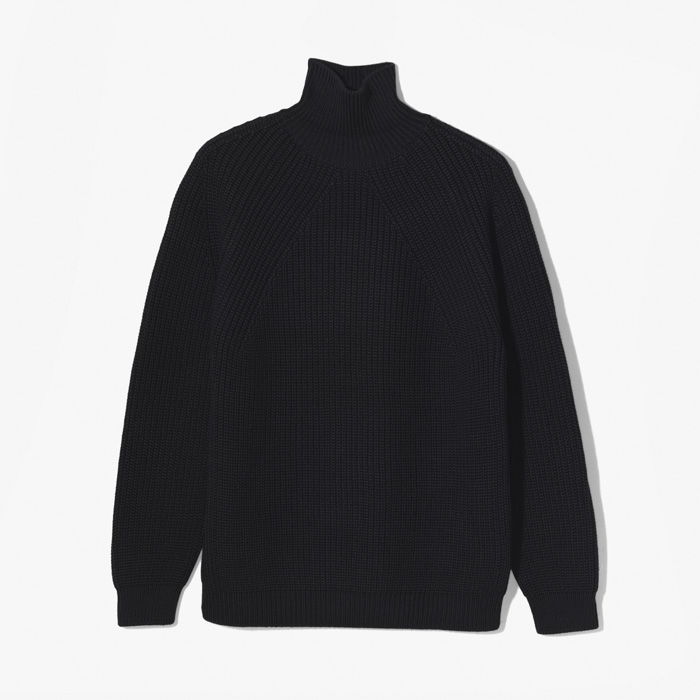 SIGNATURE TURTLE NECK (SOLID WOOL) BLACK