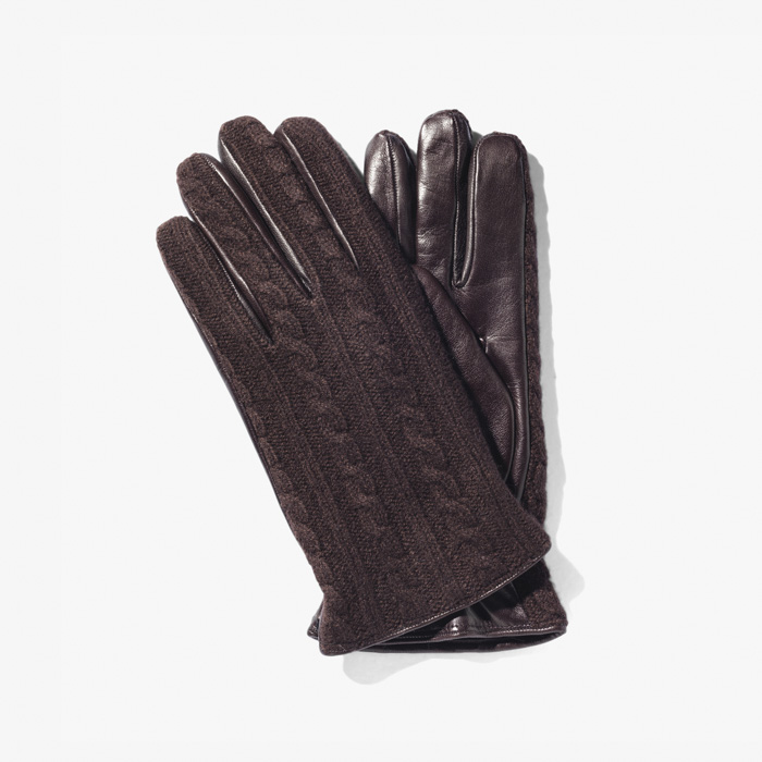 NAPPA KNITTED CASHMERE GLOVE DARK BROWN