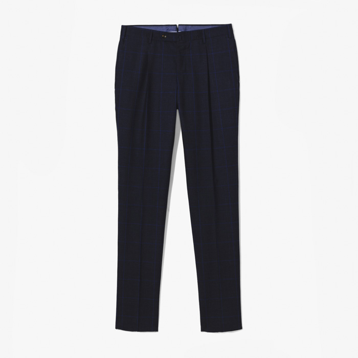 BUSINESS SLIM FIT 1PLEAT PANT (CROSSBREED LIGHT FANCY WOOL) DARK NAVY