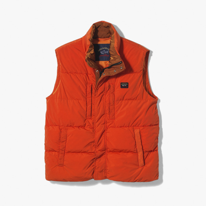 ECONYL® DOWN VEST (GARMENT DYED) ORANGE