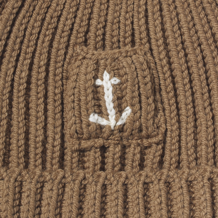 SHORT BEANIE WITH POCKET(ANCHOR) CAMEL