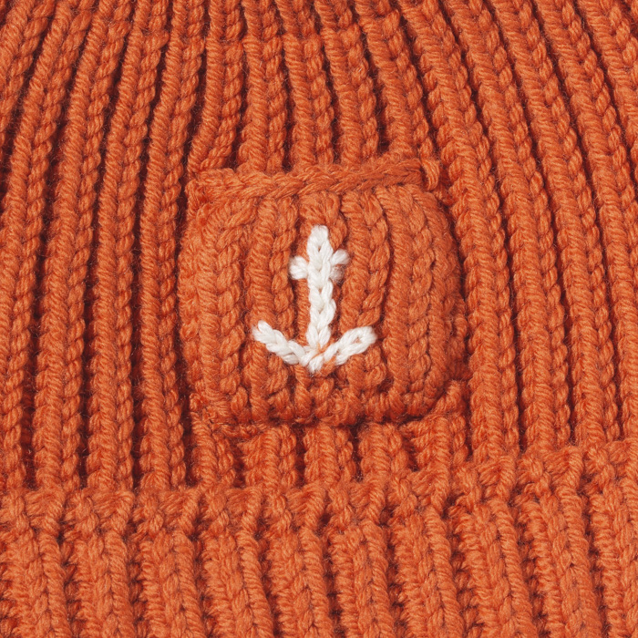 SHORT BEANIE WITH POCKET(ANCHOR) ORANGE