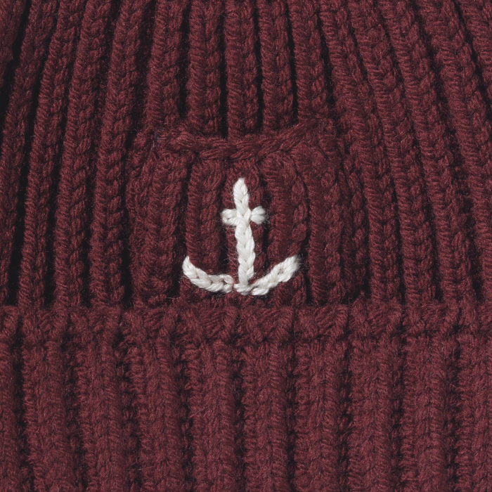 SHORT BEANIE WITH POCKET(ANCHOR) BORDO