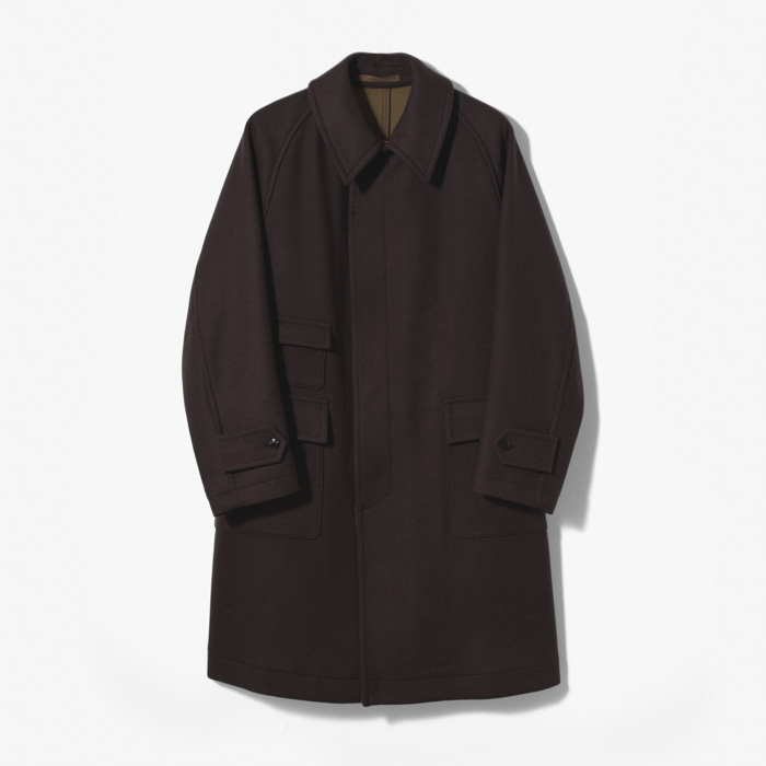 TRAVELLER COAT (EXTRAFINE REVERSECLOTH MELTON) DARK BROWN