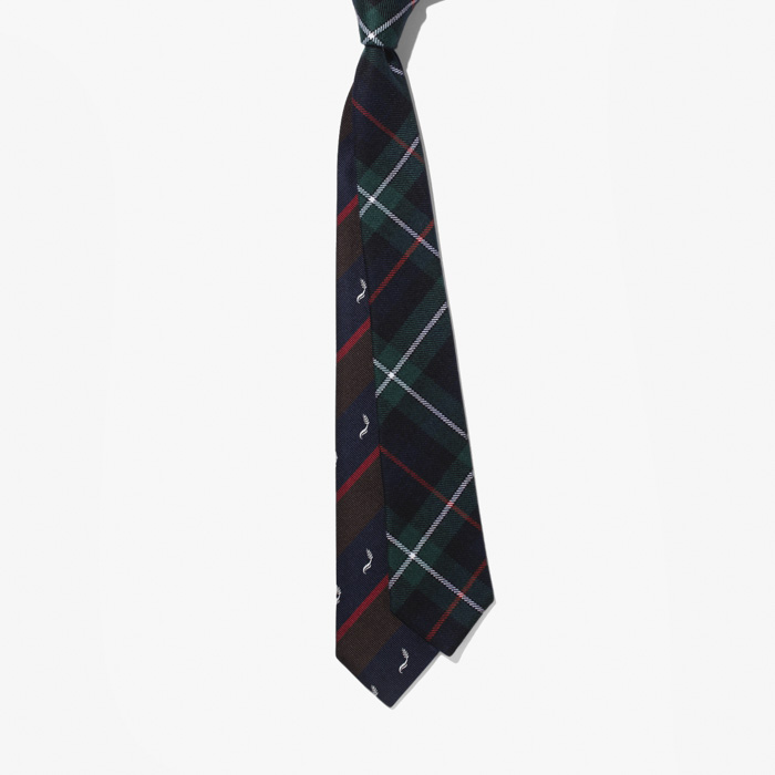 4 FACE TIE RegimentalxPaisleyxTartan RED