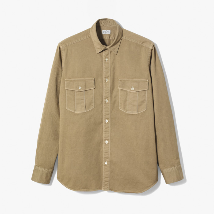 LAUREN POCKET SHIRT (TWILL) TAN