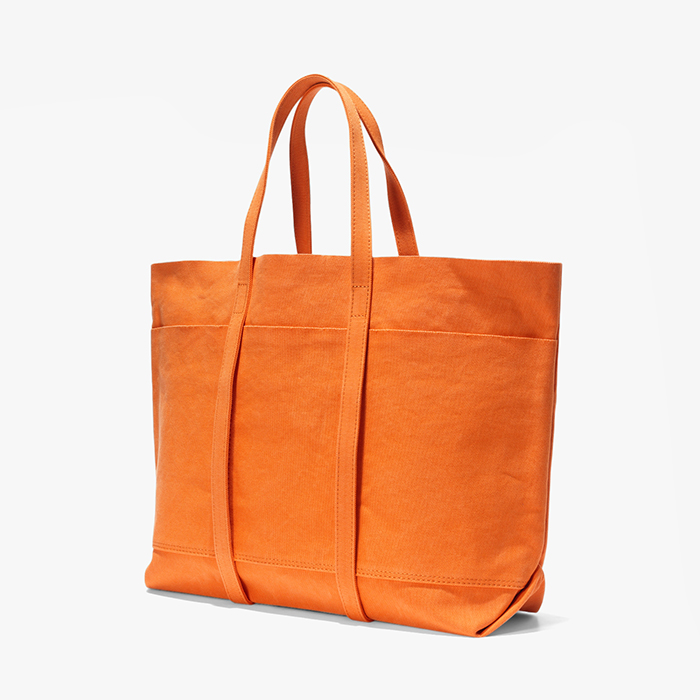 WASHED CANVAS 6POCKETS TOTE (M) ORANGE