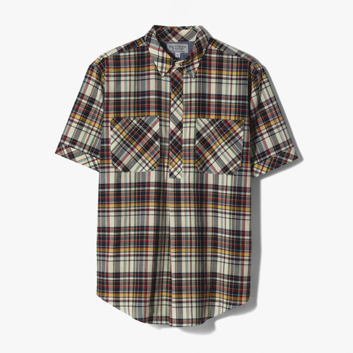 S/S ROOMY SHIRT MADRAS CHECK NAVY