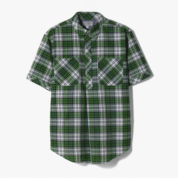 S/S ROOMY SHIRT MADRAS CHECK GREEN