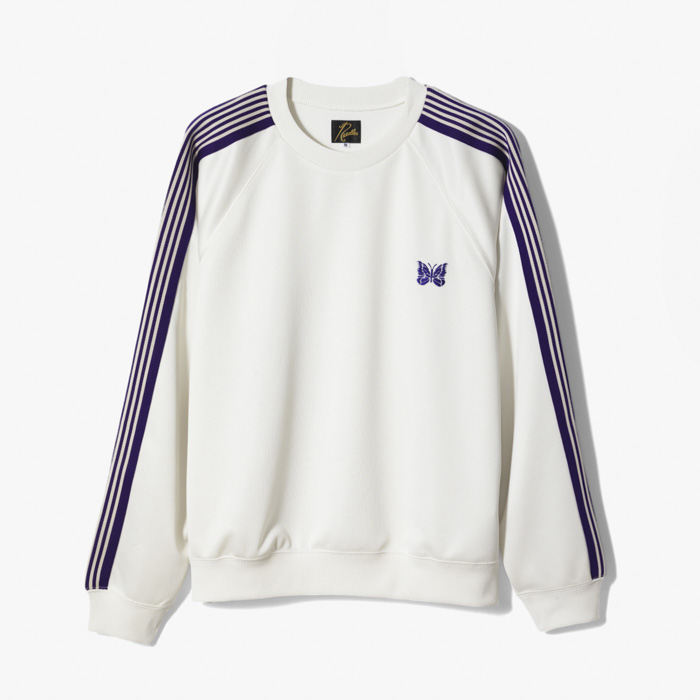 TRACK CREW NECK SHIRT (POLY SMOOTH) WHITE